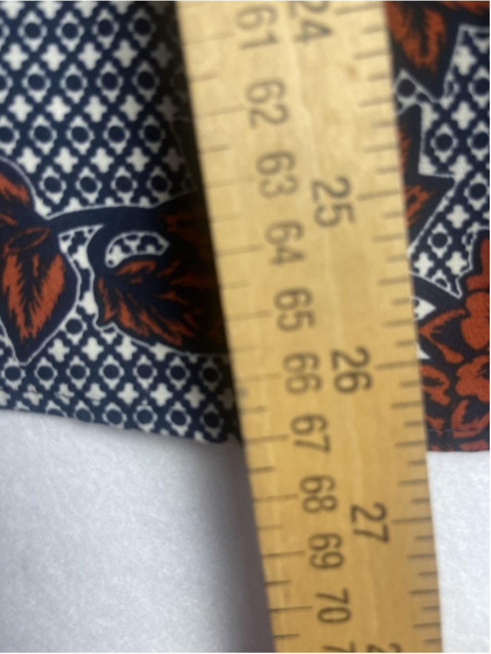 Counterparts Blue/White/Orange Floral V-Neck Keyhole 3/4 Sleeve Blouse XL - Picture 5 of 7